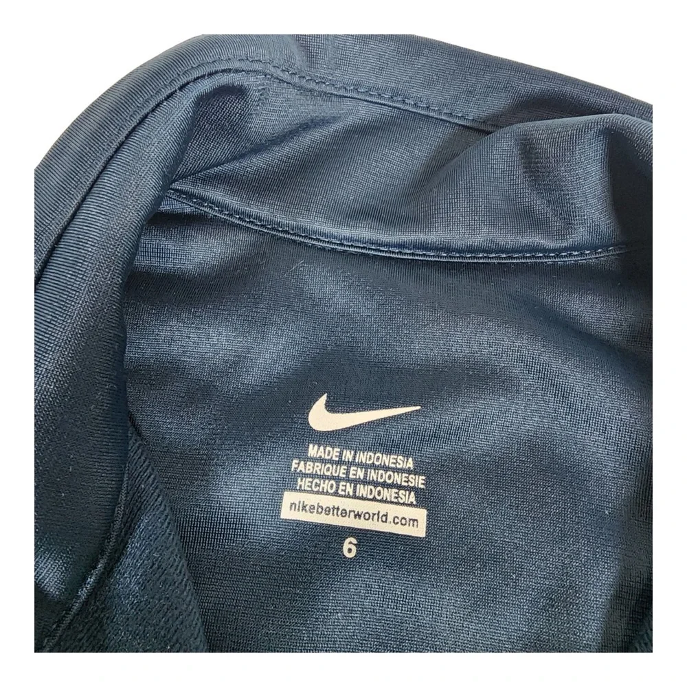 Nike‎ Boys Track Jacket Size 6 Navy Grey Lime Green Full Zip Colorblock Active